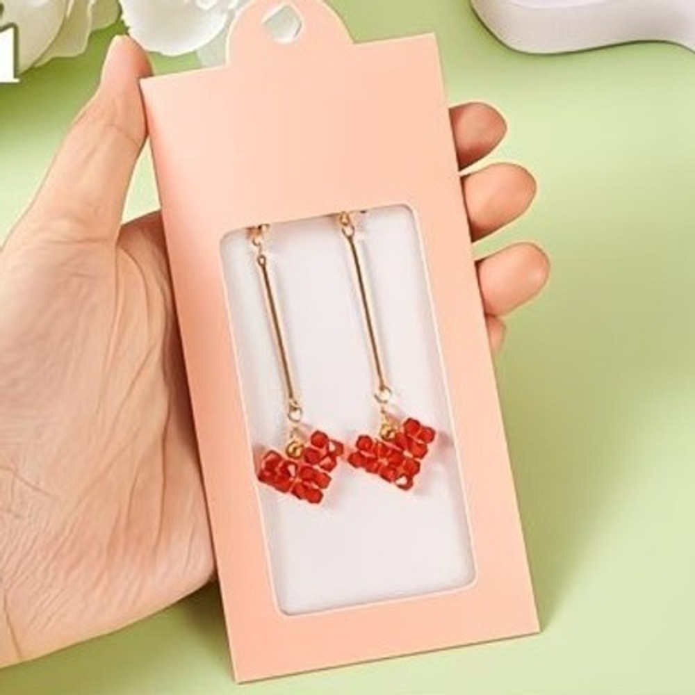 16pcs with Clear Window Kraft Paper Jewelry Display Box small business minimal